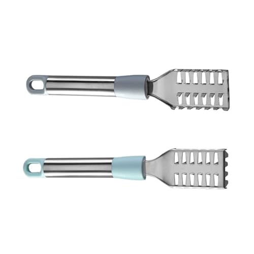 ABOOFAN 2 Pièces Grattoir Poisson Inoxydable Professionnel Ustensile Cuisine Léger avec Poignée PP Gris Et Bleu Grattoir Facile Et Sûr pour Enlever Écailles sans Abîmer La Chair