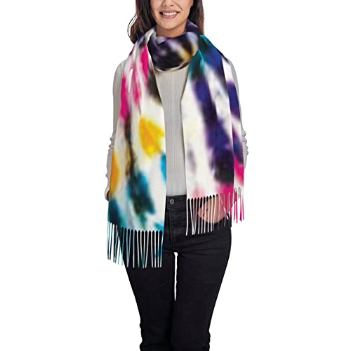 Butterfly Tie Dye Scarf, Men Womens Scarf Shawls Wraps Scarves Winter Long Warm Tie Dye Scarf