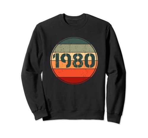 Camisetas vintage de cumpleaños de 1980 para mujer, divertidas camisetas de cumpleaños de 1980 Sudadera