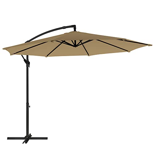 SONGMICS Sombrilla Terraza Exterior, Sombrilla Playa Descentralizada con Base, Parasol Terraza Ø 3 m, Parasol con...