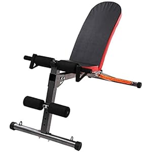 FACAZ Utility Gym Bench Inklapbare halterbank, voor krachttraining en fitnessapparaten, plat en kantelbaar, zwart