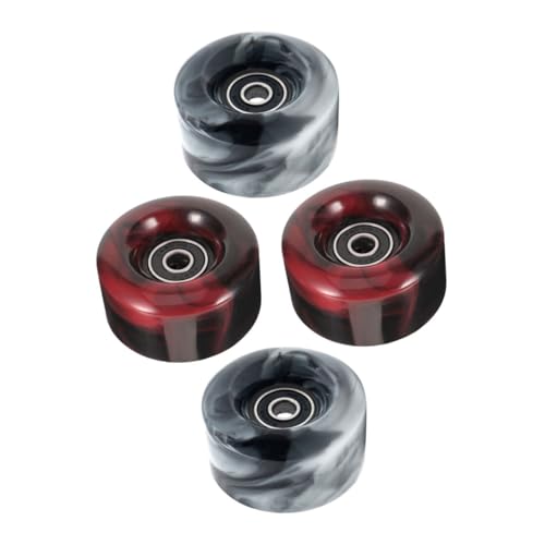 Gogogmee 4Pcs PU Roller Skate Wheels High Elasticity Replacement Wheels for Roller Skating Durable Wear Resistant Skating Supplies with Bearings for Smooth Performance Multiple Surfaces