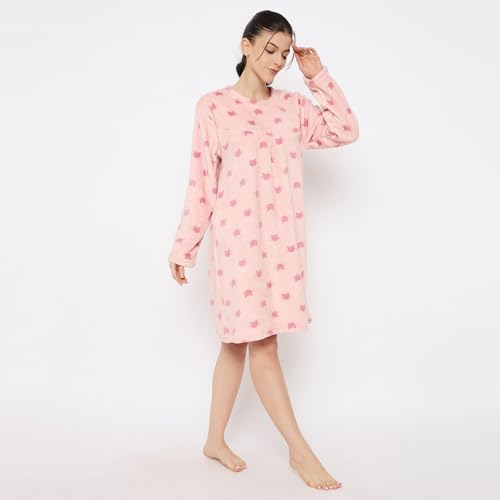 Image of CAMEY Women's Printed Nightgown, Long Sleeves, Nighty