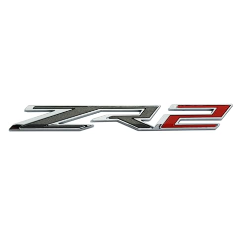 Image of 1Pc ZR2 Emblem 3D Badge Letter Rear Tailgate Nameplate Sticker Replacement for 2019-2025 Colorado (Chrome Red)