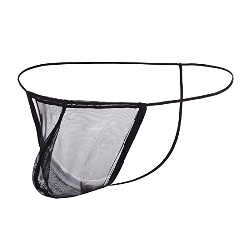 ZONBAILON Men's See-through T-back Thong Sexy Sheer Mesh String Underwear