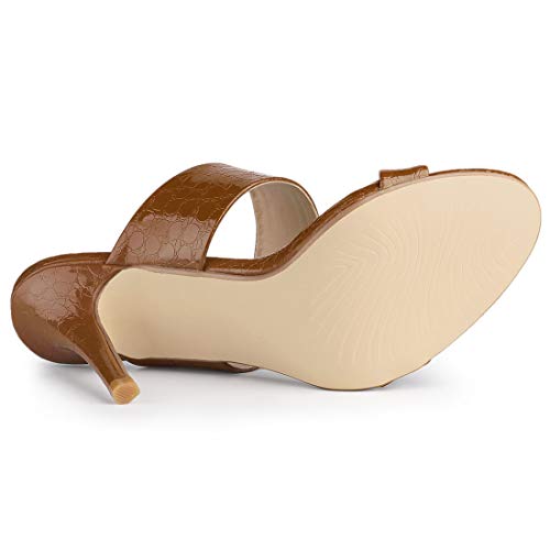 Allegra K Allegra K Women's Open Toe Stiletto Heel Slide Heels Brown Sandals - 9 M US