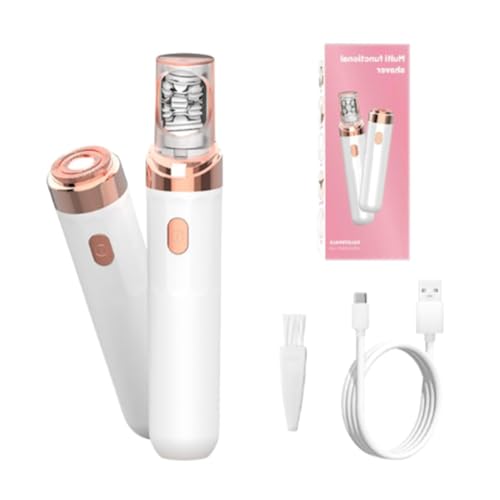 PluxyPro Epil 3.0 Women's 2-in-1 Facial Epilator & Body Shaver | Painless Hair Remover for Eyebrows, Lip, Chin, Legs, Bikini, Underarms (White)