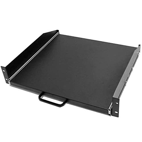 RackMatic - Bandeja telescópica para Rack de 2U Fondo 400mm con fijación Frontal Cover