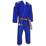  Noris Kimono Judo 450 gr con Bandas Azules, Color Azul, tamaño 110 cm