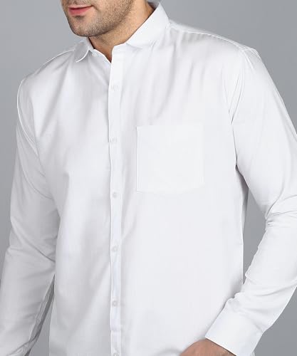 Image of MILDIN Men's Pure Cotton Striped Printed Shirt with Spread Collared Neck Full Sleeve Curved Hemline Button Closure and Regular Fit | Shirt for Man