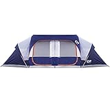 CAMPROS Tent-12-Person-Camping-Tents, Waterproof Windproof Family Tent with Top Rainfly, 6 Large Mesh Windows, Double Layer, Easy Set Up, Portable with Carry Bag, for All Seasons - Blue
