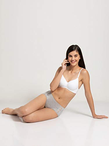 Image of Jockey FE23 Women's Wirefree Padded Super Combed Cotton Elastane Stretch Medium Coverage Multiway Styling T-Shirt Bra with Detachable Straps