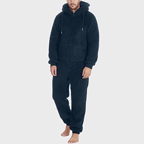 Combinaison en polaire homme chaude fermeture éclair marine