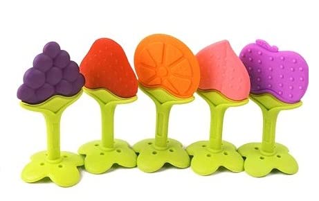 Lappu 2 Peices Baby Teether Silicone Teether for 6 to 12 Months Baby Bpa Free | Baby Teetehr 3-6 Months | Teethers for Baby 6-12 Months (Multi_Color7)