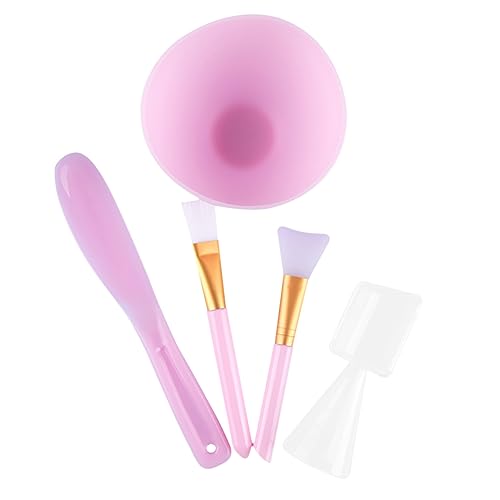 Ipetboom 5pcs Set Diy Beauty Silicone Mask Bowl Kit Facial Mask Tools Reusable Makeup Tools for Women