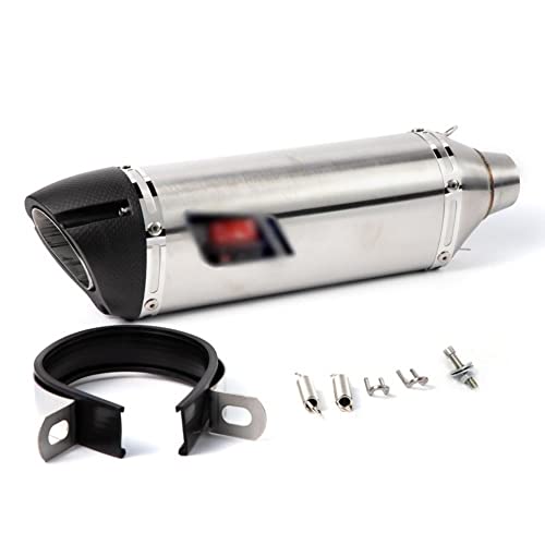 pot d échappement moto POUR HON&DA CRF 250R CBF 600N PCX 125 POUR KAWASAKI Silencieux d'échappement de moto en acier inoxydable OD:51mm Longueur 335mm Tuyau d'échappement silencieux echappement moto