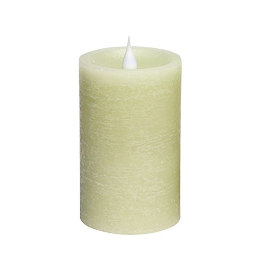 Image of SIMPLUX Led 3D Wave Moving Flameless Battery Operated Flickering Real Wax Candle, 3x7'', Green