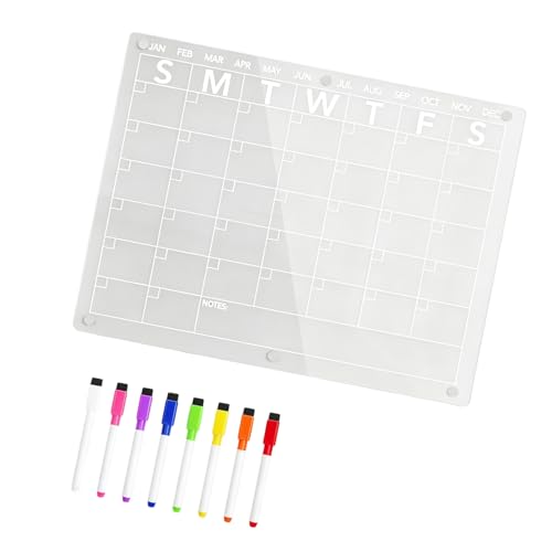 Pizarra acrilica borrable de limpieza simple para organizar el menu semanal en la nevera