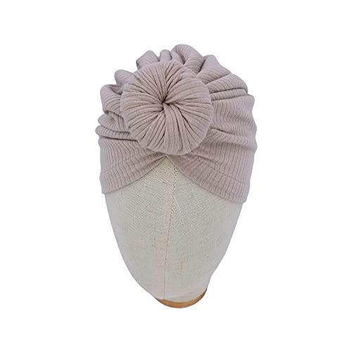 Silky Satin Lined Turban Hat For Babies Infant Toddler Girls Boys Bonnet Newborn Cotton Beanie Little Kids Show Caps ((0-6Month),001 Rib Oat) #TOP4