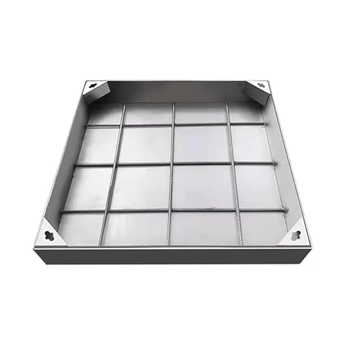 Tapa de registro empotrada de acero inoxidable de 60cm con marco para pozo