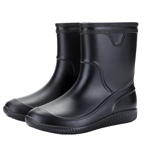 Bottes de pluie classiques homme mi-mollet semelle texturée jardin