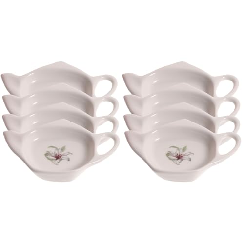 STOBAZA Porte-Sachet De Thé Réutilisable en Céramique 11.7X7.5X3.6 Cm Forme De Théière Plateau De Trempette pour Cuisine Bureau Salon Organisateur De Sachets