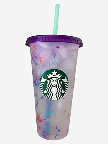 STARBUCKS Summer 2022 Swirl Purple Color Changing Reusable 24oz Cold Cup, Medium - Image 2