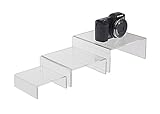 SourceOneOrg Medium (3 1/2, 4 3/4, 5 3/4) Set of 3 Low Rise Clear Acrylic Risers