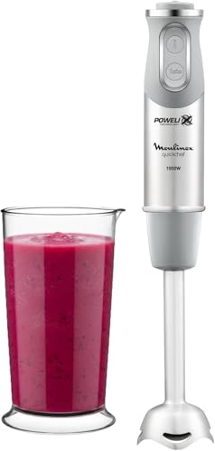 Moulinex QuickChef, Batidora de Mano de 1000 W, 10 velocidades con vaso medidor, protección...