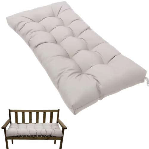 FLYSWUP Indoor/Outdoor Bench Cushion, Garden Loveseat Cushion, Swing Seat Cushion,Thicken Patio Bench Soft Rocking Chairs Pad for Lounger Garden Furniture Patio Loveseat Bench (Light Gray, 39.3x19.6)