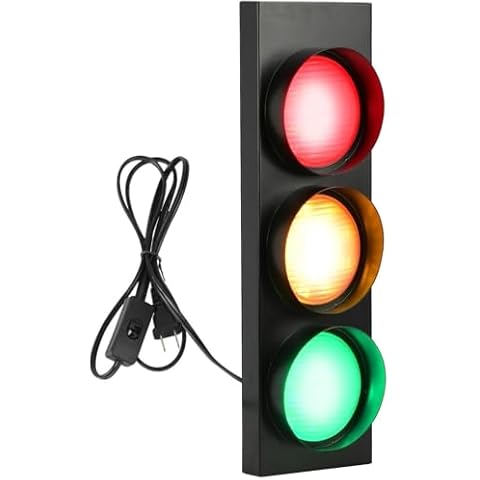 KZU Traffic Light Lamp Decoration On Wall, LED Lights Lamp Decor with Remote Control Wall Lamp for Living Room Bedroom Bar Club Gaming Room, Room Wall Decor Cover