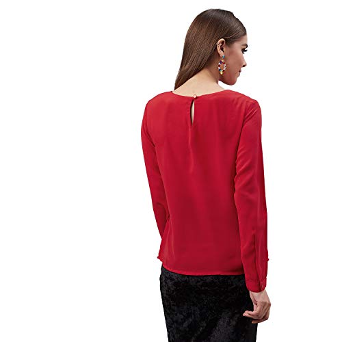 Image of Carlton London Women's Solid Regular Fit Blouse