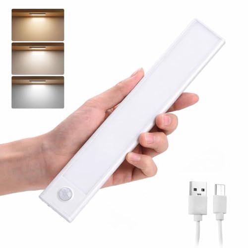 Image of One94Store 20cm Motion Sensor Rechargeable LED Light with 3 Modes | Wireless Under Cabinet Strip Light for Kitchen, Wardrobe & Cupboard (Pack of 1)