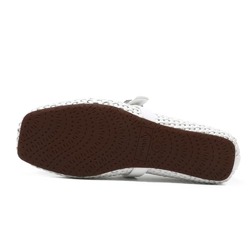 Image of vivianly Mesh Ballet Flats Shoes for Women Flats Comfortable Dressy Round Toe Mesh Flats Fishnet Mary Jane Flats for Events Party Leisure
