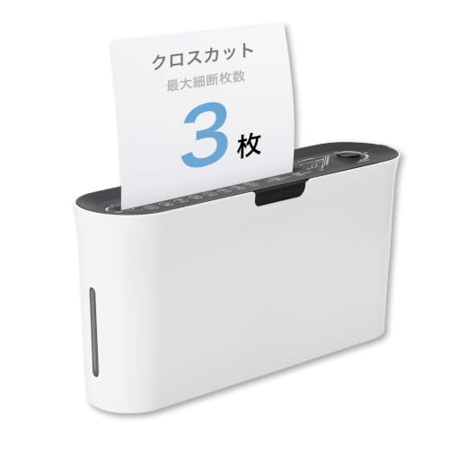 Amazon | アスミックス 電動シュレッダー 卓上 B08W ホワイト クロス