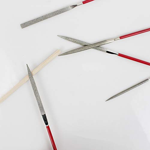 Kalim 10Pcs Mini Diamond Needle File Set 6 Inch Total Length 150 Grit Diamond File(Usable File Length:2-3/4 Inch) #TOP6