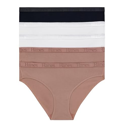 Hanes Women's Originals Ultra Supersoft Bikini Underwear, 5-Pack, Viscose From Bamboo Bikini