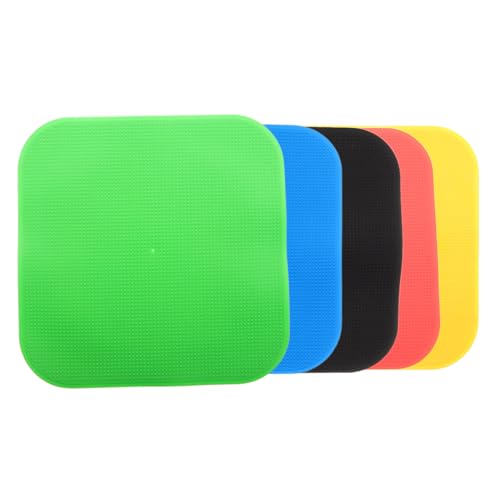 Happyyami 5Pcs High Visibility Soccer Spot Markers Flat Square Training Discs for Classroom Activities and Gym Classes Enhance Footwork Accuracy with Bright Colored Football Training