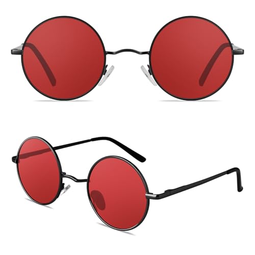 Image of CGID Retro Round Polarized Sunglasses Mens Womens Circle Metal Hippie Shades UV400 Protection E01