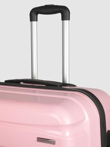 Image of Teakwood Unisex Trolley Bag for Travel, Hard Cabin Trolley Suitcase Bag, Numver Lock System 360 Degree 8 Rotating Wheels | Set of 3 (55, 65, 76 CM, Rose)