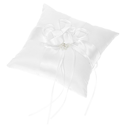 Flower Basket And Ring Pillow Set, Ivory Satin Bowknot Ring Bearer Pillow And Wedding Flower Girl Basket Set (Flower) #TOP3