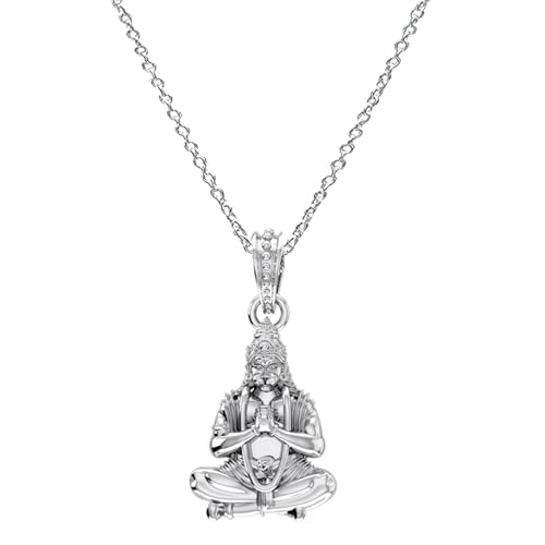 Pendentif Hanuman argent et chaîne d'ancre pour cultiver bonne santé et richesse