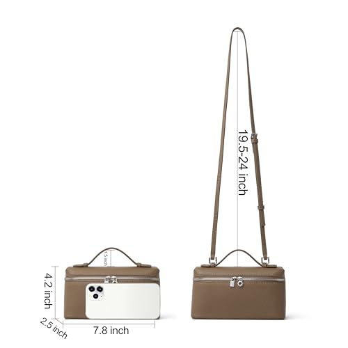 Image of DORIS&JACKY Small Leather Crossbody Bag for Women Designer Mini Top Handle Clutch Phone Bag with Adjustable Shoulder Strap