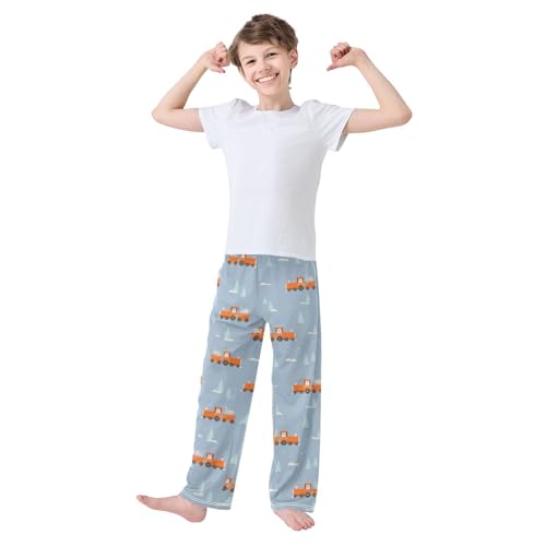 Boys' Pants Christmas Polar Bear Train Long Bottoms Jogger Pants Elastic Waist Trousers with Pockets S-XL2