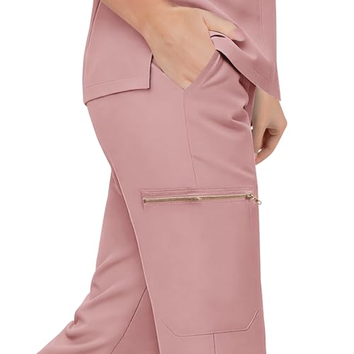 Gargey Scrubs for Women - Zip Front Top & Flare Pant Stretch Nursing Women’s Scrubs Set Medical Uniform - image 5