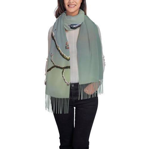 Écharpe noire à franges imprimée personnalisée : grand foulard et châle doux