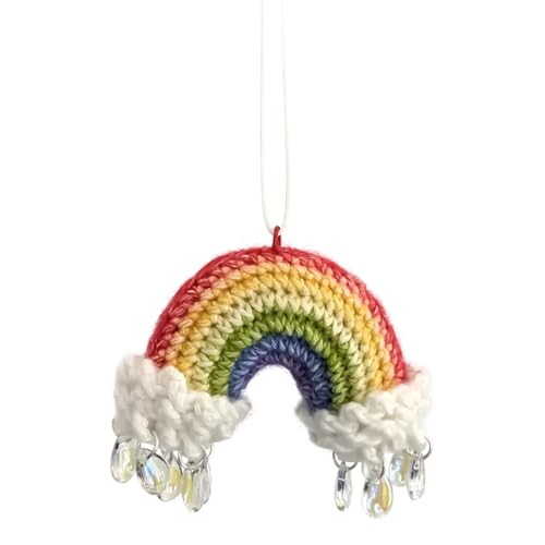 Charm de bolsa de ganchillo – Llavero en – de mochila de punto – para adolescentes adultos estudiantes amantes del ocio creativos Llaves mochilas carteras, Gotas de Lluvia con