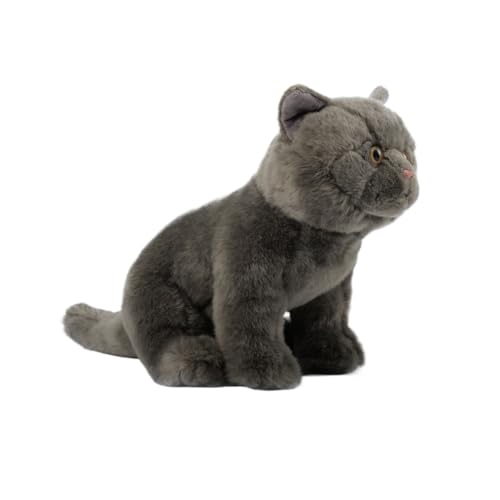 Peluche Chaton réaliste gris : le doudou chat doux parfait pour un cadeau d'anniversaire enfant