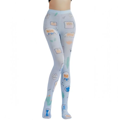 Image of Sahabowi Women's Sheer Tights, Digital Print Designs Stockings