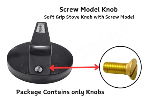 Image of Stove Knob Compatible with Stainless Steel Stove knobs| Soft Grip Screw Adjust Replacement Knob with Screw-Adjust functionality (Pack of 2 Units).